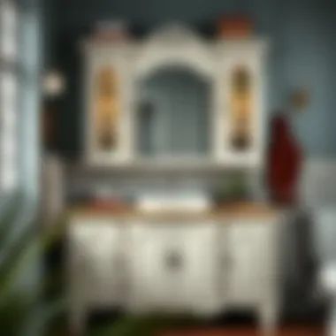 Vintage Charm in Bathroom Cabinet Design Stylish vintage-inspired lake bathroom cabinet showcasing decorative features