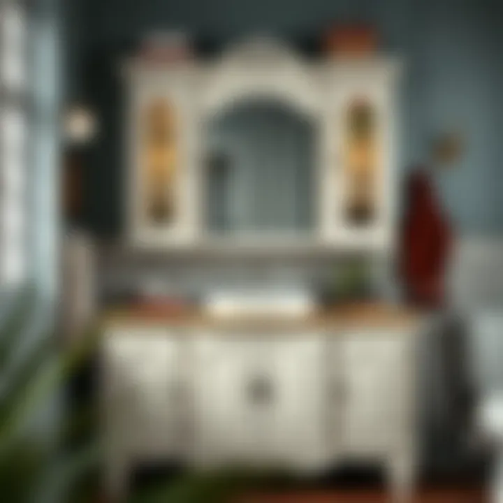 Vintage Charm in Bathroom Cabinet Design Stylish vintage-inspired lake bathroom cabinet showcasing decorative features