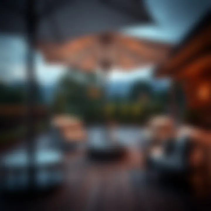 Maintenance tips for large umbrella bases illustrated