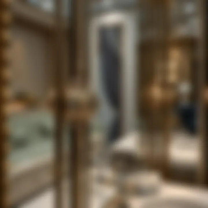 Intricate Details of a Luxurious Cabinet Close-up of a luxurious mirrored cabinet with intricate details