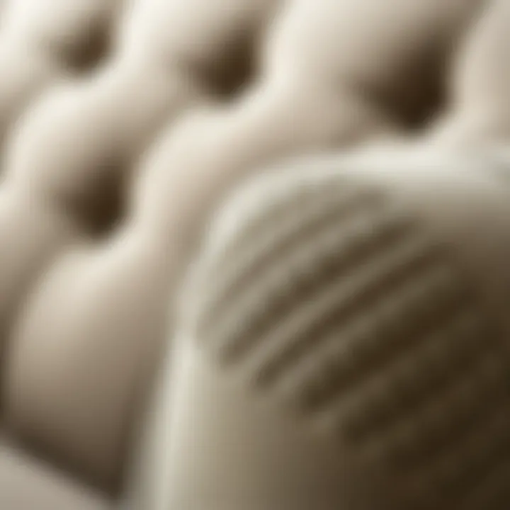 Detail shot of le koltuk upholstery and texture