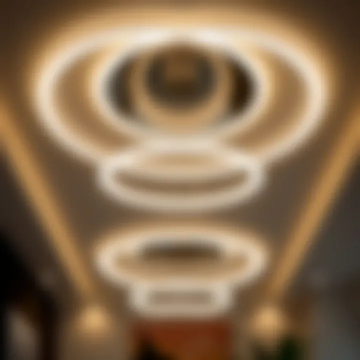 Sleek Modern LED Ceiling Mounted Chandelier Sleek modern LED ceiling mounted chandelier