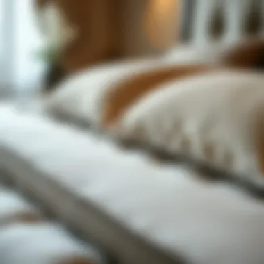 Close-up of luxurious fabric on a double divan bed