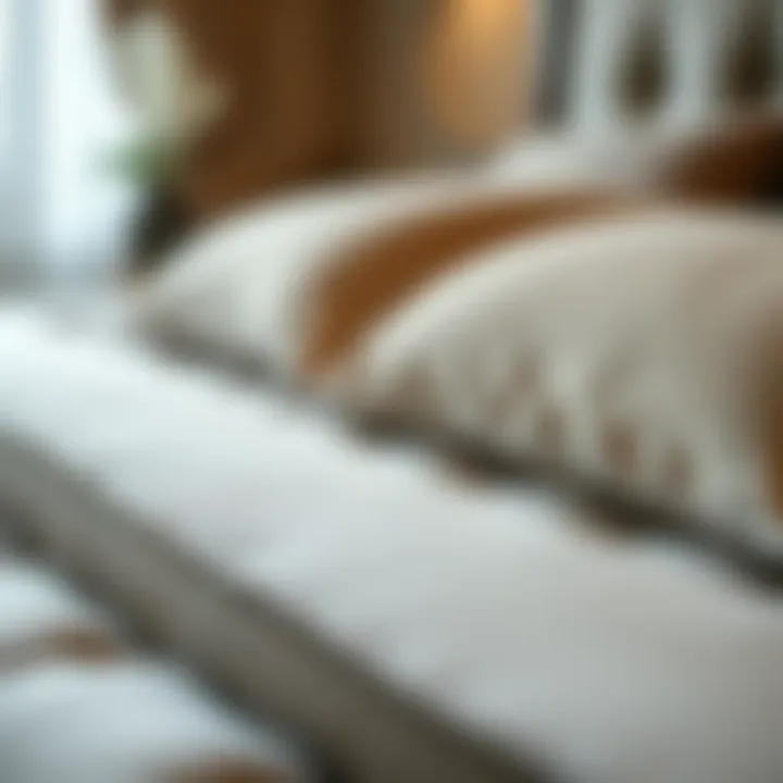 Close-up of luxurious fabric on a double divan bed