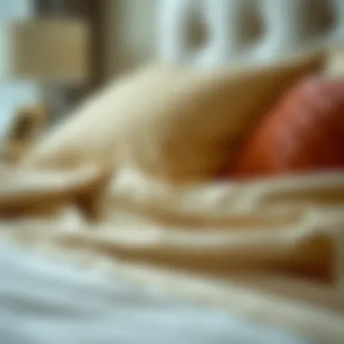 Textures of Luxury in Bed Covers Close-up of luxurious fabric textures used in bed covers