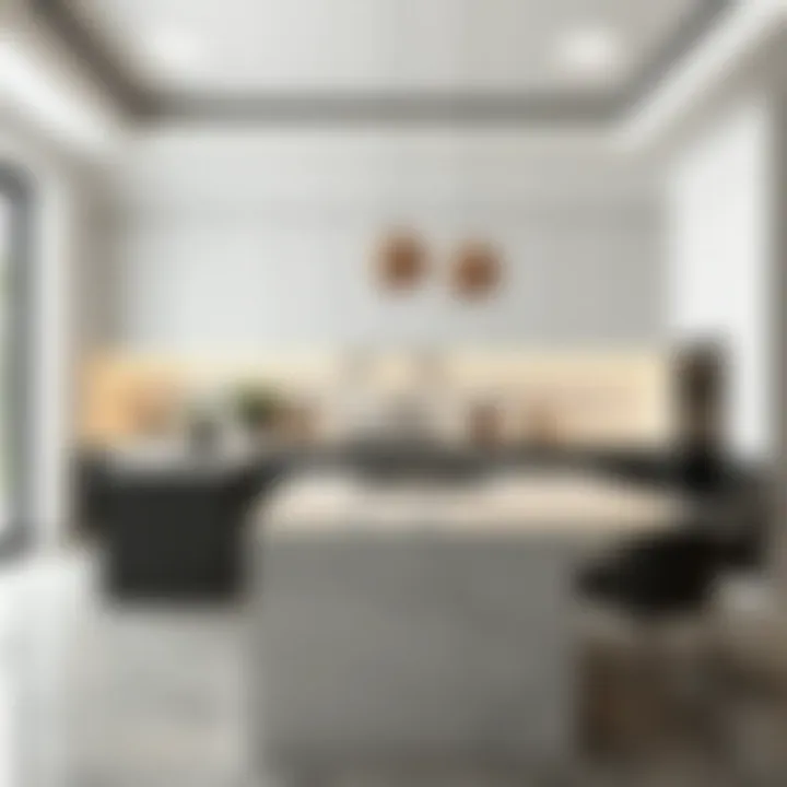 Luxury Kitchen with Marble Island A kitchen with marble island, emphasizing luxury and style