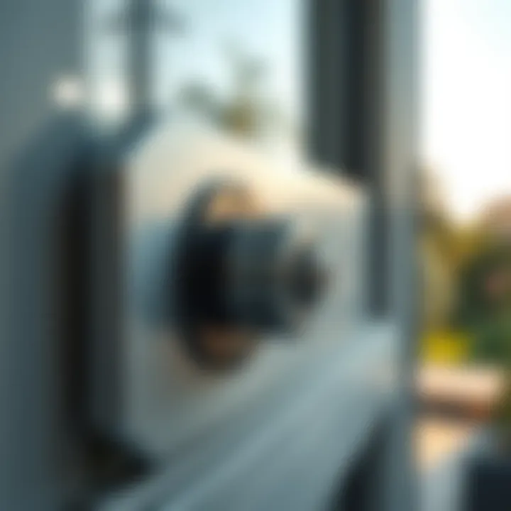 Close-up view of the magnetic mechanism on a window protector