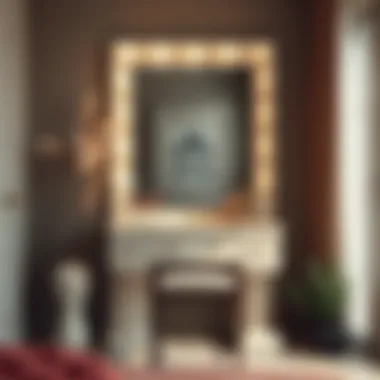 Elegant makeup vanity setup with decorative elements