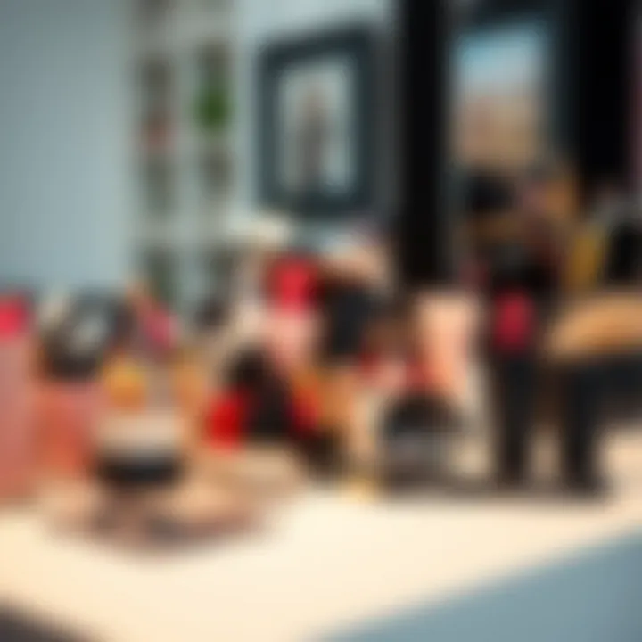 Organized makeup products on a functional vanity