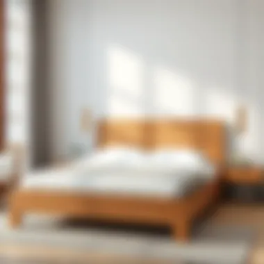 Elegant solid wood bed frame showcasing natural grain