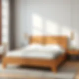 Elegant Solid Wood Bed Frame Elegant solid wood bed frame showcasing natural grain