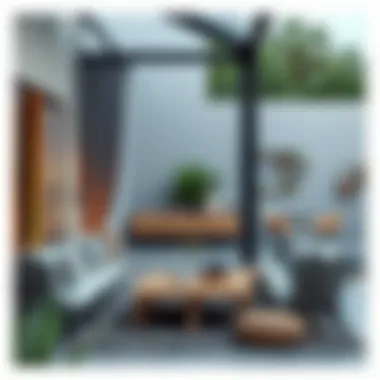 Diverse materials used in outdoor decor