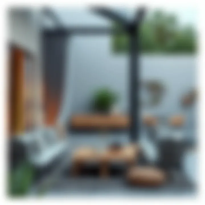 Diverse materials used in outdoor decor