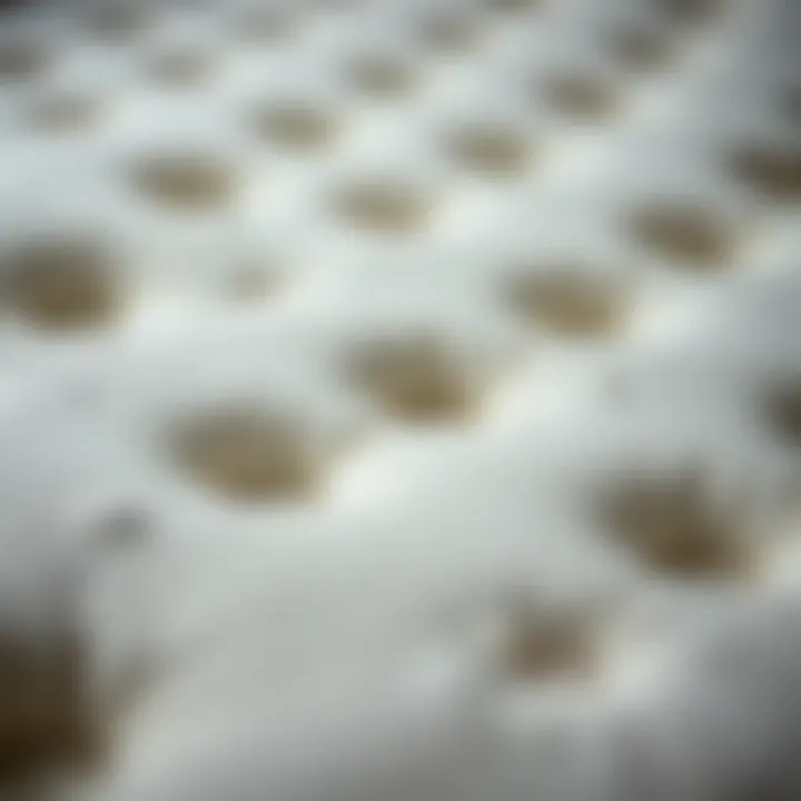 Close-up of mattress material emphasizing quality and durability