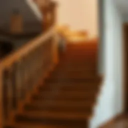Elegant wooden staircase steps showcasing craftsmanship and design.