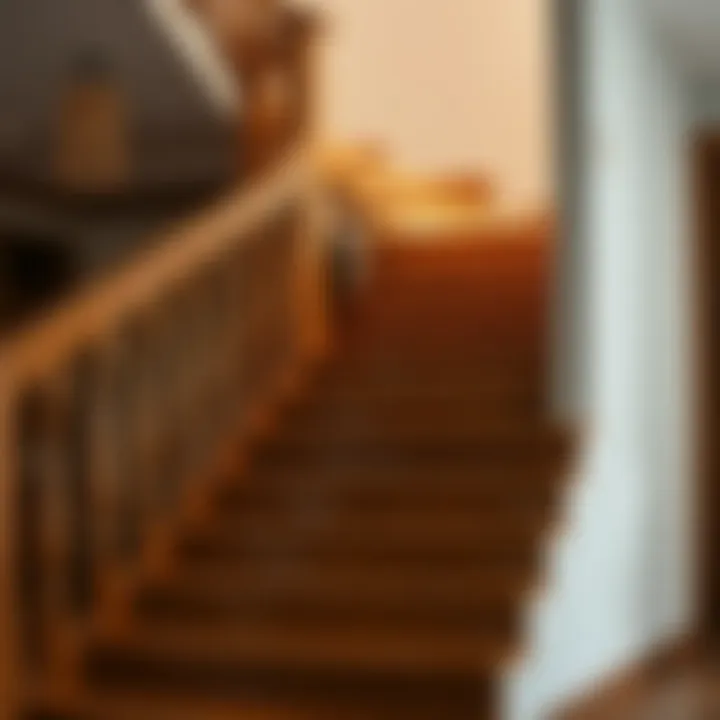 Elegant wooden staircase steps showcasing craftsmanship and design.