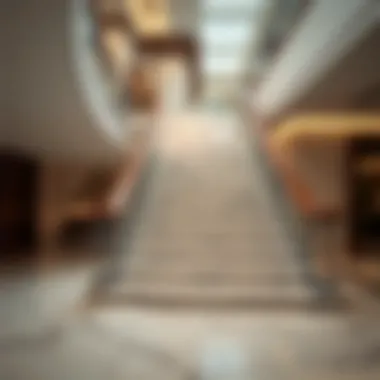 Luxurious marble staircase steps reflecting sophistication and elegance.