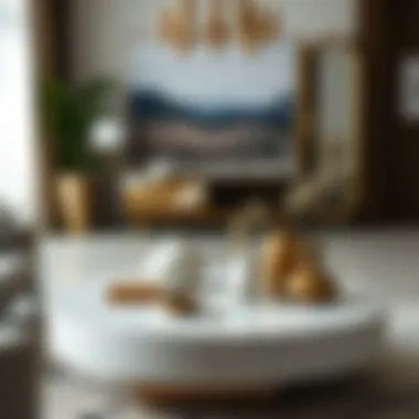 Artistry in Arrangement: Marble Table Decor Artfully arranged marble coffee table with decorative elements