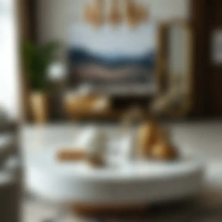 Artistry in Arrangement: Marble Table Decor Artfully arranged marble coffee table with decorative elements