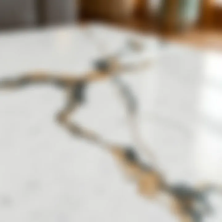 Textured Beauty: Close-Up of Marble Surface Close-up view of marble texture on a stylish coffee table