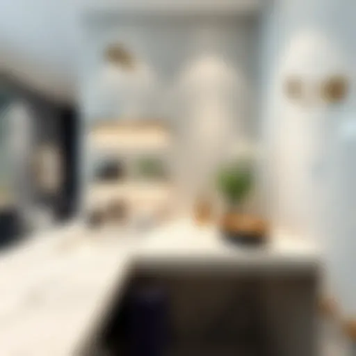 Elegant marble bathroom countertop showcasing its rich textures