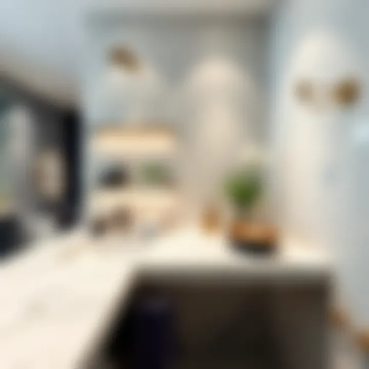 Elegant marble bathroom countertop showcasing its rich textures