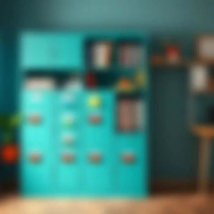 Colorful Metal File Cabinet Designs Trendy metal file cabinet design with colorful accents