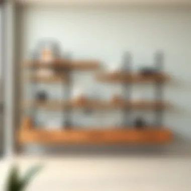 Minimalist wall shelf system with decorative items