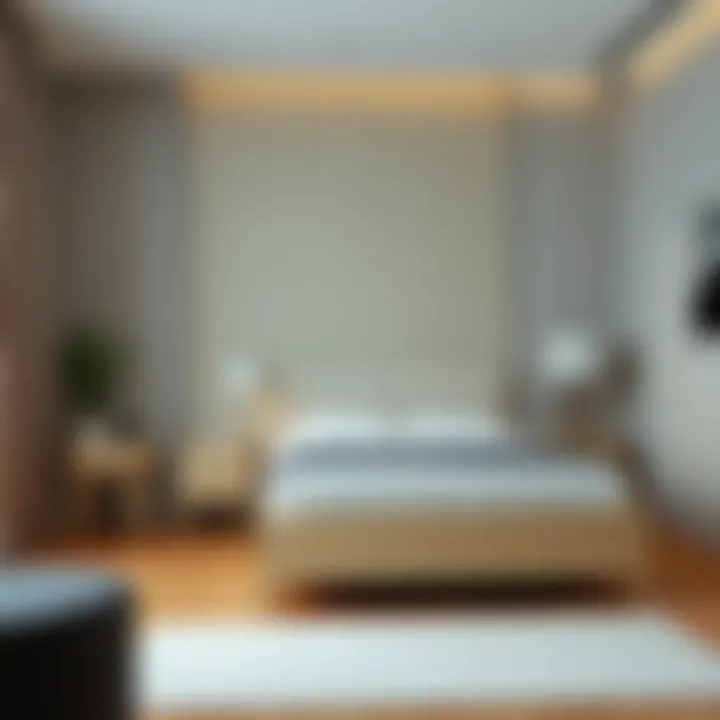 Modern bedroom featuring a stylish drawer base bed