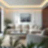 Elegant Light Gray Cream Sofa Set Stylish light gray cream sofa set in a modern living room