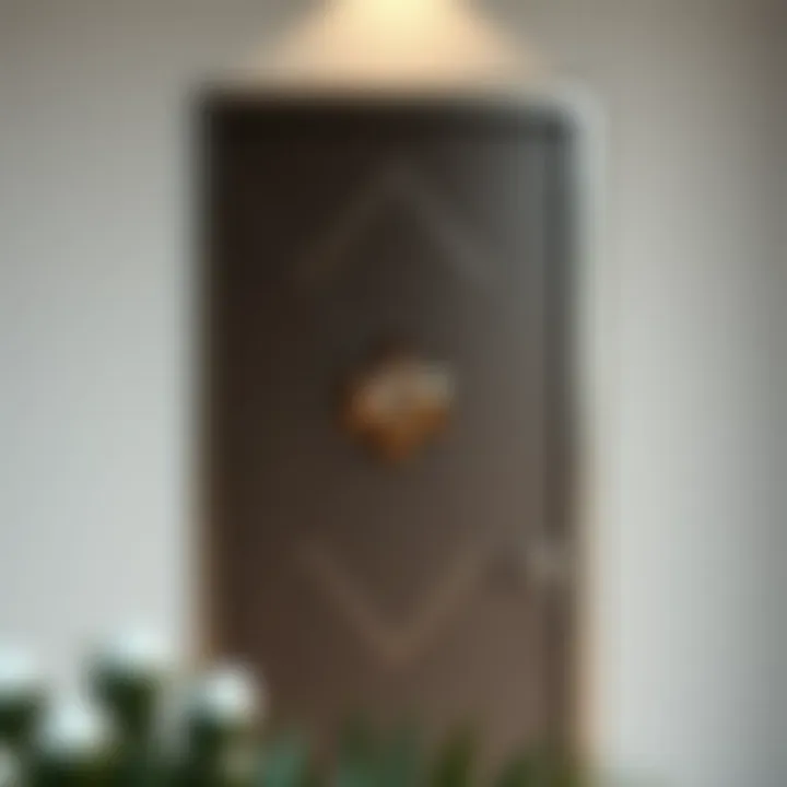 Sleek Geometric Door Embellishment Modern geometric door embellishment in metal