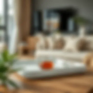 Modern home setting with a stylish plastic tea tray