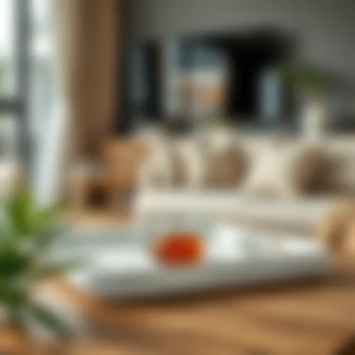 Modern home setting with a stylish plastic tea tray