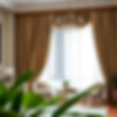 Diverse Folded Curtain Styles in Chic Interior Diverse folded curtain styles displayed in a chic interior setting
