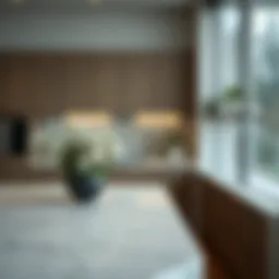 Elegant marble countertop in a modern kitchen setting