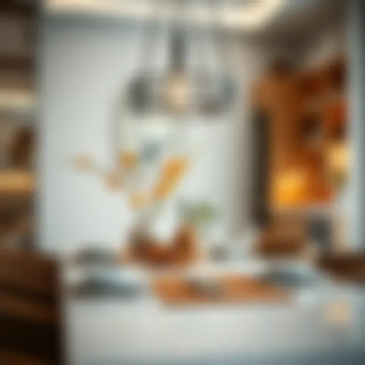 Modern kitchen table arrangement with decorative elements