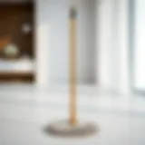 The Elegance of a Clean Mop An elegant mop standing against a spotless floor backdrop.