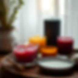 A beautifully crafted candle kit showcasing various colored wax and wicks