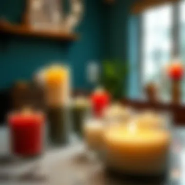 Choosing the Perfect Scents and Colors for Your Candles An elegant display of different candle fragrances and colors for selection