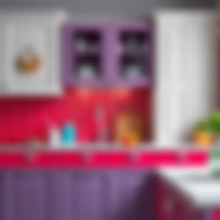 Stylish kitchen cabinet in a vibrant color, adding personality to the kitchen space