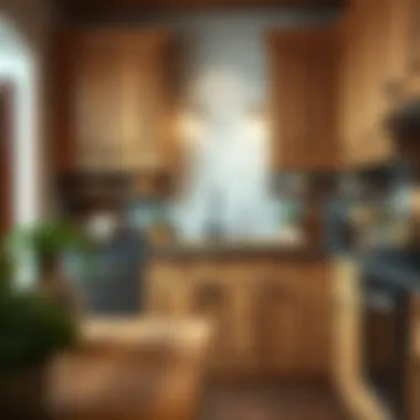 Rustic kitchen cabinet model with natural wood finish and vintage hardware