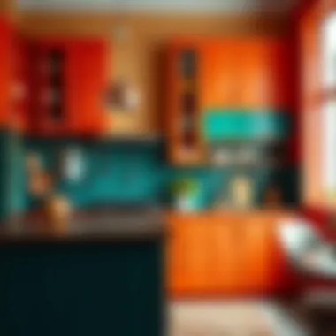 Vibrant color palette for kitchen cabinetry