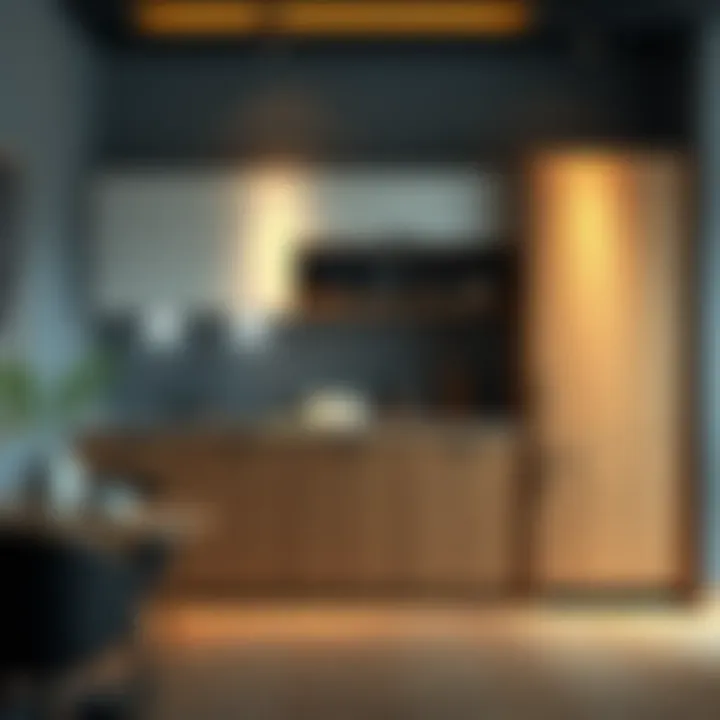 Innovative kitchen layout featuring a mobile cabinet.