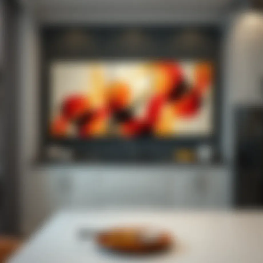 Elegant kitchen wall art featuring abstract designs