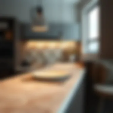Artistic kitchen countertop featuring unique textures