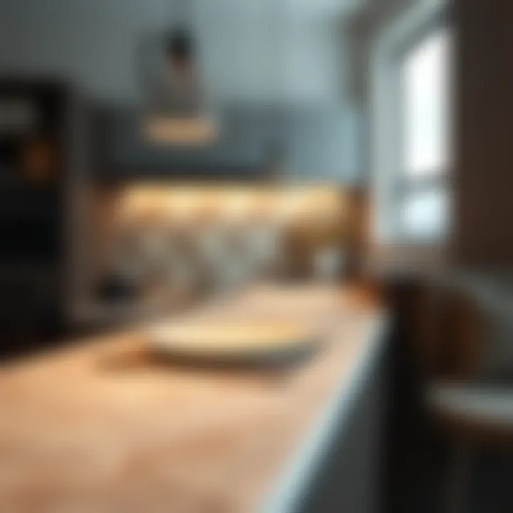 Artistic kitchen countertop featuring unique textures