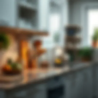 Functional kitchen countertop with practical organization