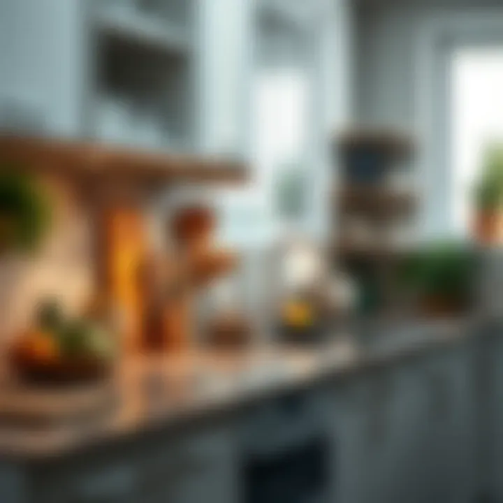 Functional kitchen countertop with practical organization