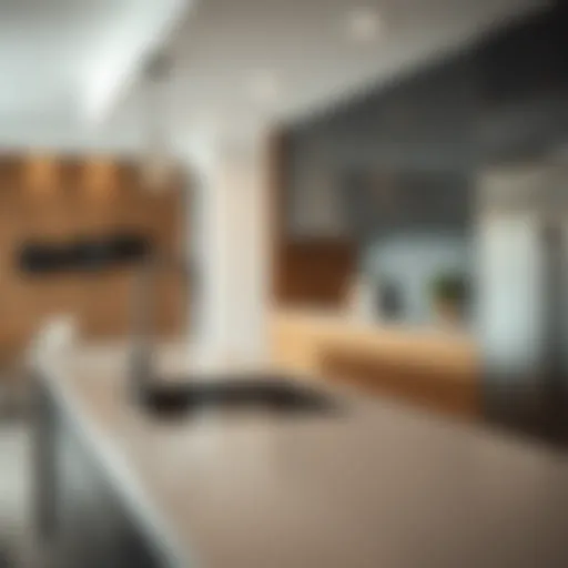 Modern Kitchen Countertop Design A sleek kitchen countertop showcasing modern design elements