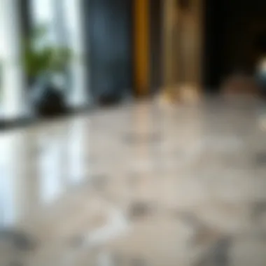 Close-up of polished marble surface showcasing its shine